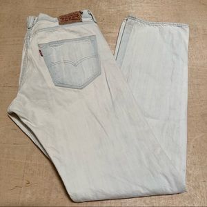 Levis RED Collection Mens Bootcut Blue Jeans Denim Distressed Size 32